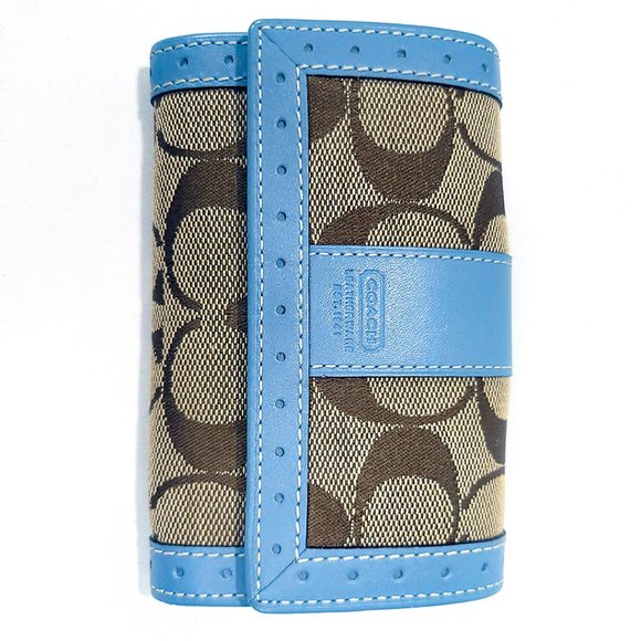 Coach Vintage Leather & Canvas Wallet with Key Chain - Picture 9 of 11